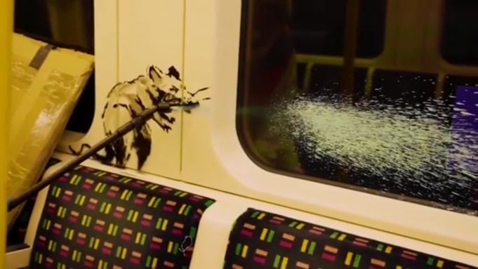 Banksy: coronavirus-inspired art on London Tube