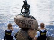 Racist Fish: Little Mermaid statue vandalised in Copenhagen